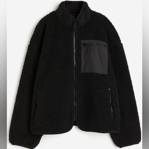 H&My Black Sherpa Teddy Jacket